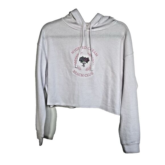 Whipped Cream Women’s Light Weight Cropped Hooded Sweatshirt w/Embroidery Sz S - Picture 2 of 11